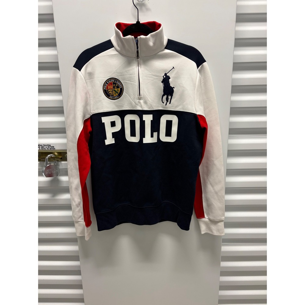 Polo Ralph Lauren Quarter Zip Sweatshirt Mens M Big Pony Colorblock